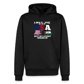 Sahara occidental - Sweat à capuche Premium bio Homme - noir - Devant - Nico (187cm)