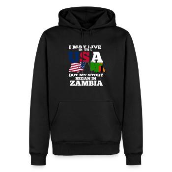 Zambie - Sweat à capuche Premium bio Homme - noir - Devant - Nico (187cm)