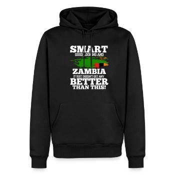 Zambie - Sweat à capuche Premium bio Homme - noir - Devant - Nico (187cm)