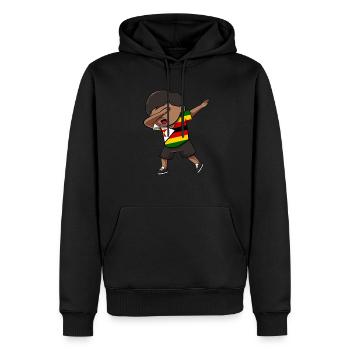 Simbabwe - Männer Premium Bio Hoodie - Schwarz - Vorne - Nico (187cm)