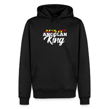 Angola - Männer Premium Bio Hoodie - Schwarz - Vorne - Nico (187cm)