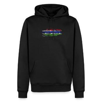 Gambie - Sweat à capuche Premium bio Homme - noir - Devant - Nico (187cm)