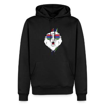 Gambie - Sweat à capuche Premium bio Homme - noir - Devant - Nico (187cm)