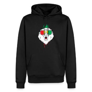 Reine de Guinée - Sweat à capuche Premium bio Homme - noir - Devant - Nico (187cm)