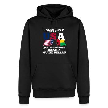 Guinea Bissau Amerika Usa Geschenk - Männer Premium Bio Hoodie - Schwarz - Vorne - Nico (187cm)