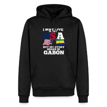Gabon Amerika Usa Geschenk - Männer Premium Bio Hoodie - Schwarz - Vorne - Nico (187cm)
