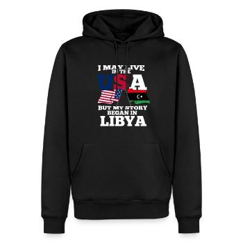 Libya Amerika Usa Geschenk - Männer Premium Bio Hoodie - Schwarz - Vorne - Nico (187cm)