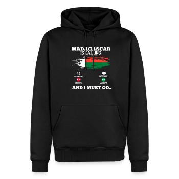 Madagascar - Sweat à capuche Premium bio Homme - noir - Devant - Nico (187cm)
