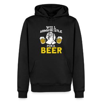 Armdrücken - Männer Premium Bio Hoodie - Schwarz - Vorne - Nico (187cm)