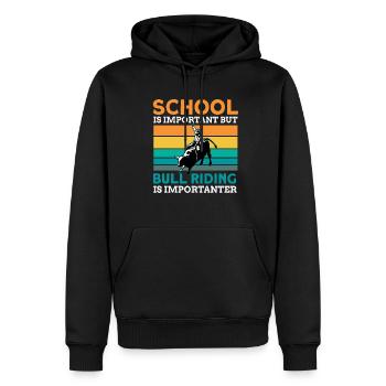 Rodéo - Sweat à capuche Premium bio Homme - noir - Devant - Nico (187cm)