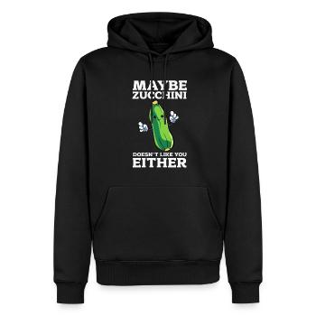Zucchini - Männer Premium Bio Hoodie - Schwarz - Vorne - Nico (187cm)
