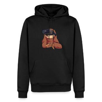 Vr Faultier - Männer Premium Bio Hoodie - Schwarz - Vorne - Nico (187cm)