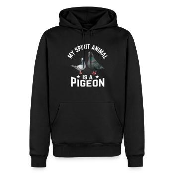 Mon âme animal est une colombe - Sweat à capuche Premium bio Homme - noir - Devant - Nico (187cm)