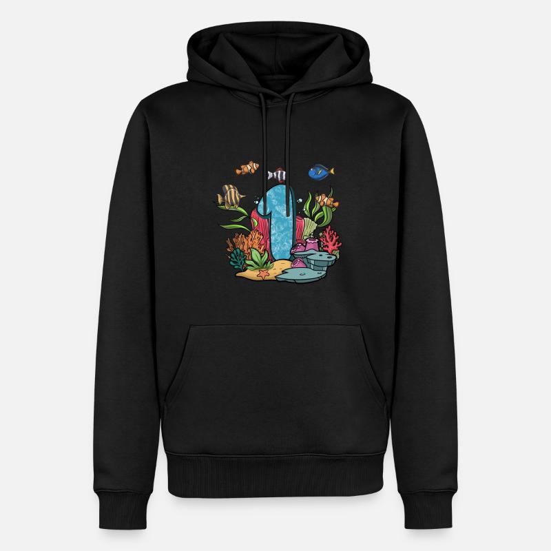 Cadeau de poisson d’aquarium - Sweat à capuche Premium bio Homme - noir