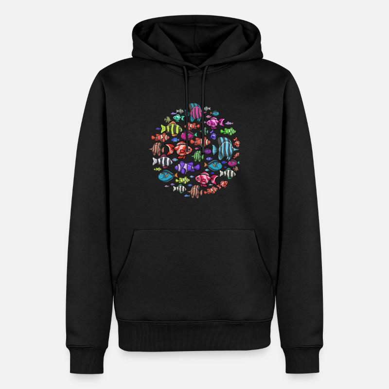Cadeau de poisson d’aquarium - Sweat à capuche Premium bio Homme - noir