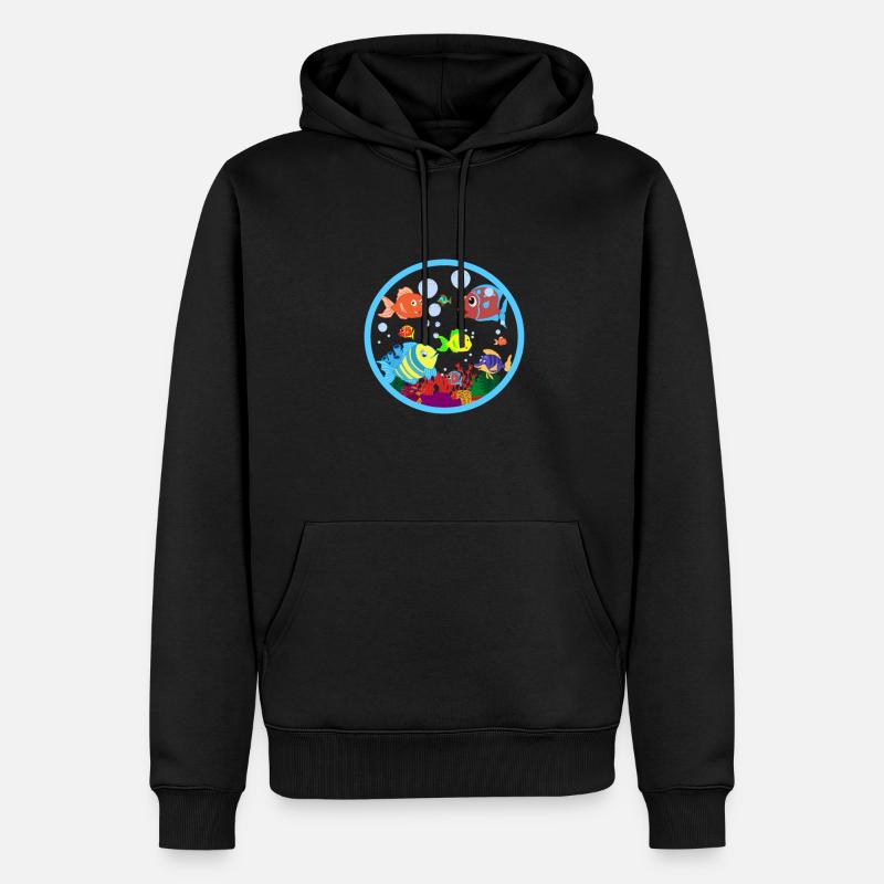 Cadeau de poisson d’aquarium - Sweat à capuche Premium bio Homme - noir