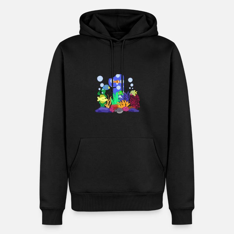 Cadeau de poisson d’aquarium - Sweat à capuche Premium bio Homme - noir