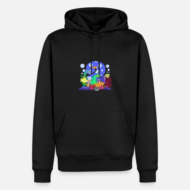 Cadeau de poisson d’aquarium - Sweat à capuche Premium bio Homme - noir