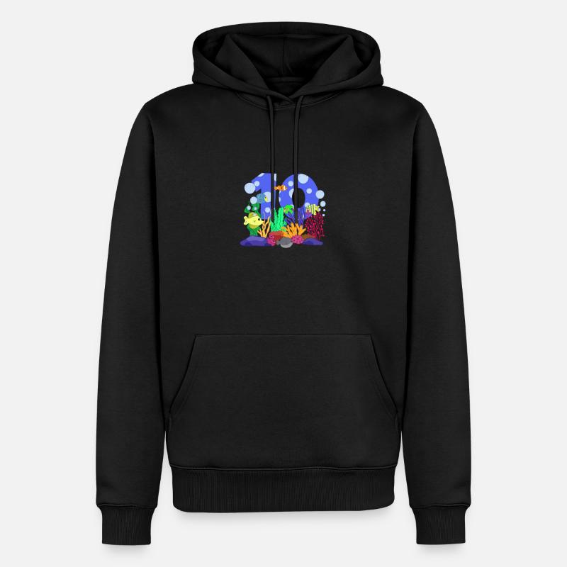Cadeau de poisson d’aquarium - Sweat à capuche Premium bio Homme - noir