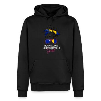 Filles de Bosnie-Herzégovine - Sweat à capuche Premium bio Homme - noir - Devant - Nico (187cm)