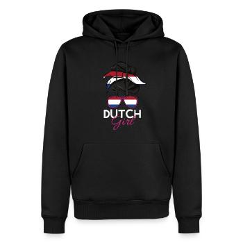 Fille hollandaise - Sweat à capuche Premium bio Homme - noir - Devant - Nico (187cm)
