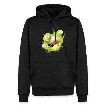 Kiwi - Männer Premium Bio Hoodie - Schwarz - Vorne - Nico (187cm)