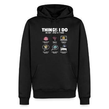Aquarium - Sweat à capuche Premium bio Homme - noir - Devant - Nico (187cm)