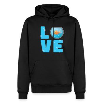 Aquarium - Sweat à capuche Premium bio Homme - noir - Devant - Nico (187cm)