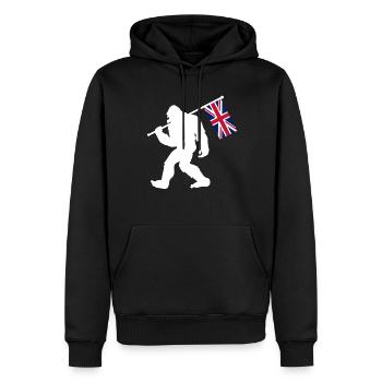 United Kingdom England Bigfoot - Männer Premium Bio Hoodie - Schwarz - Vorne - Nico (187cm)