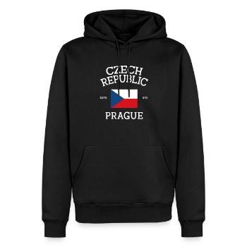 Tchéquie - Sweat à capuche Premium bio Homme - noir - Devant - Nico (187cm)