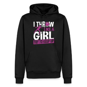 Diskuswerfen Diskuswerfer Geschenk - Männer Premium Bio Hoodie - Schwarz - Vorne - Nico (187cm)