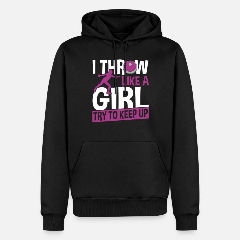 Diskuswerfen Diskuswerfer Geschenk - Männer Premium Bio Hoodie - Schwarz