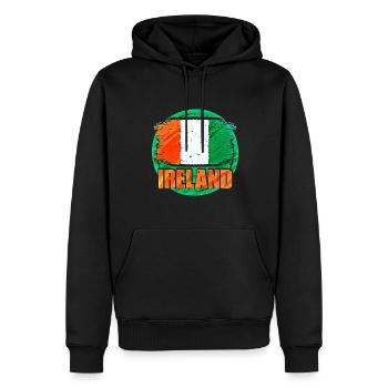 Irland - Männer Premium Bio Hoodie - Schwarz - Vorne - Nico (187cm)