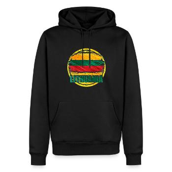 Litauen - Männer Premium Bio Hoodie - Schwarz - Vorne - Nico (187cm)