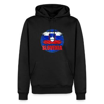 Slowenien - Männer Premium Bio Hoodie - Schwarz - Vorne - Nico (187cm)