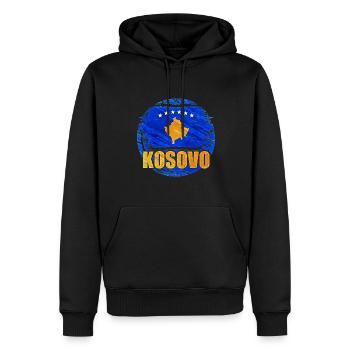 Kosovo - Sweat à capuche Premium bio Homme - noir - Devant - Nico (187cm)