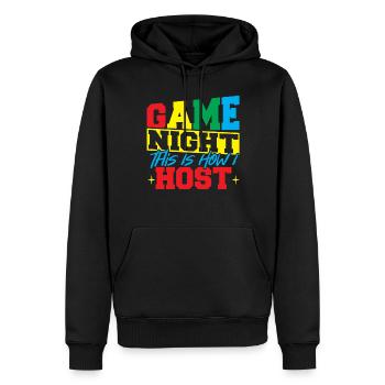 Jeux de société jeu de société cadeau - Sweat à capuche Premium bio Homme - noir - Devant - Nico (187cm)