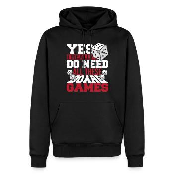 Jeux de société jeu de société cadeau - Sweat à capuche Premium bio Homme - noir - Devant - Nico (187cm)
