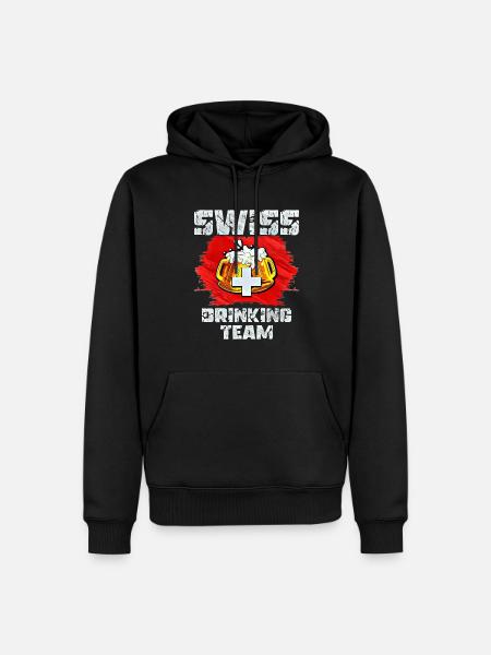 Schweiz Trink Team - Männer Premium Bio Hoodie - Schwarz