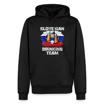 Équipe de beuverie de Slovénie - Sweat à capuche Premium bio Homme - noir - Devant - Nico (187cm)