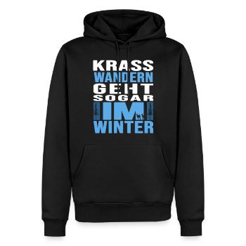 Wandern Wanderstock Winterwandern - Männer Premium Bio Hoodie - Schwarz - Vorne - Nico (187cm)