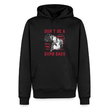 Angeln Fischen Fisch Don'tbe a dumb Bass - Männer Premium Bio Hoodie - Schwarz - Vorne - Nico (187cm)