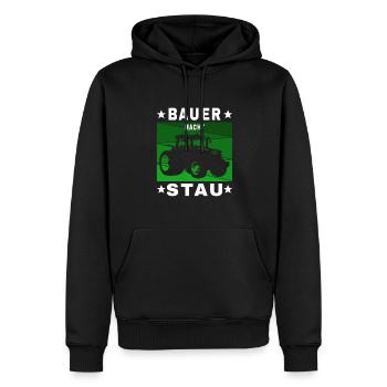 Farmer Demo Farm - Un agriculteur crée un embouteillage - Sweat à capuche Premium bio Homme - noir - Devant - Nico (187cm)