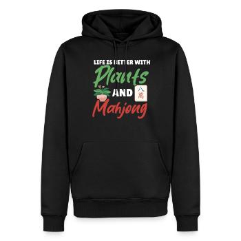 Cadeau pour les fans de Mahjong - Sweat à capuche Premium bio Homme - noir - Devant - Nico (187cm)