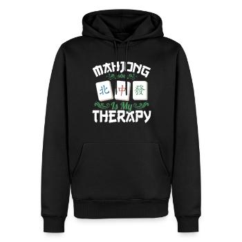 Geschenk für Mahjong Fans - Männer Premium Bio Hoodie - Schwarz - Vorne - Nico (187cm)