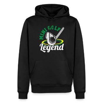 Geschenk für Minigolfspieler - Männer Premium Bio Hoodie - Schwarz - Vorne - Nico (187cm)