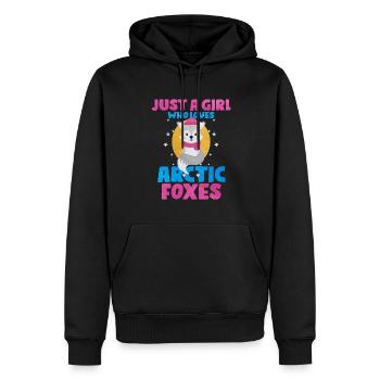 Niedliches Polarfuchs-Geschenk - Männer Premium Bio Hoodie - Schwarz - Vorne - Nico (187cm)