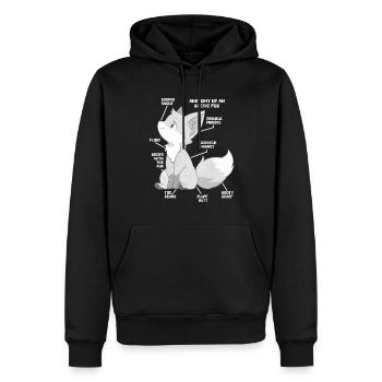 Niedliches Polarfuchs-Geschenk - Männer Premium Bio Hoodie - Schwarz - Vorne - Nico (187cm)