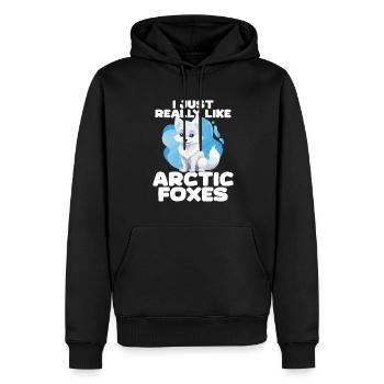 Niedliches Polarfuchs-Geschenk - Männer Premium Bio Hoodie - Schwarz - Vorne - Nico (187cm)
