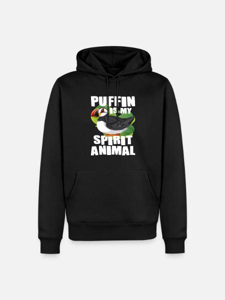 Puffin Bird Gift - Men’s Premium Organic Hoodie - black